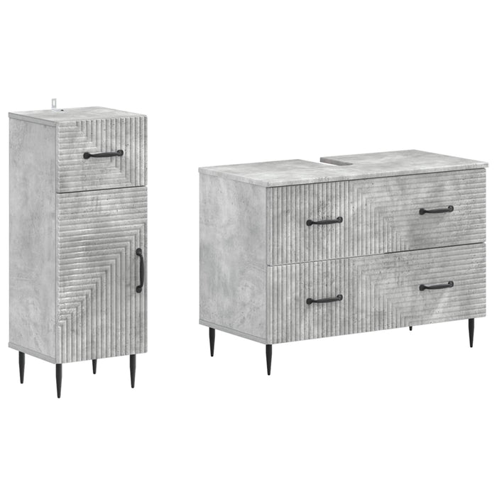 Set de dulapuri pentru baie, 2 piese HAARLEM Gri Beton - WALTI WALTI
