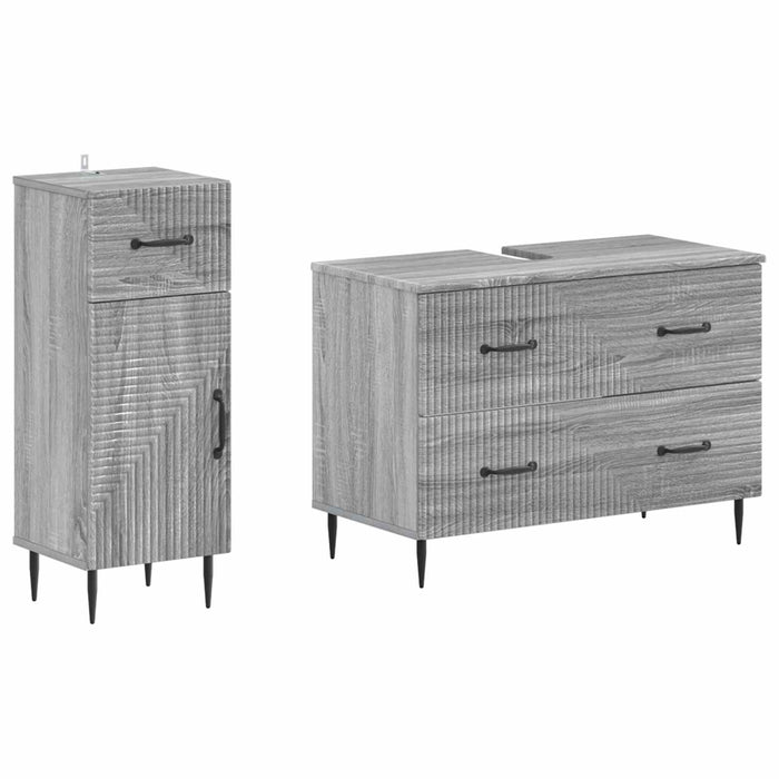 Set de dulapuri pentru baie, 2 piese HAARLEM Sonoma gri - WALTI WALTI