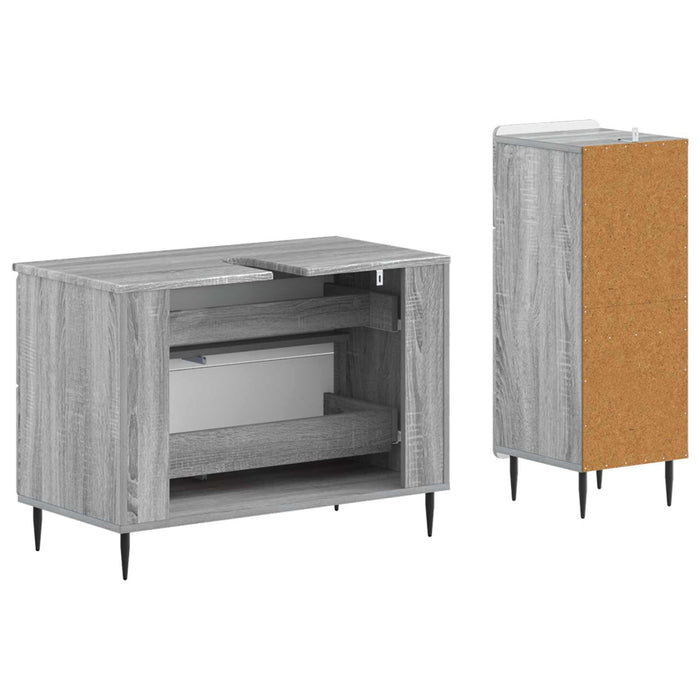 Set de dulapuri pentru baie, 2 piese HAARLEM Sonoma gri - WALTI WALTI