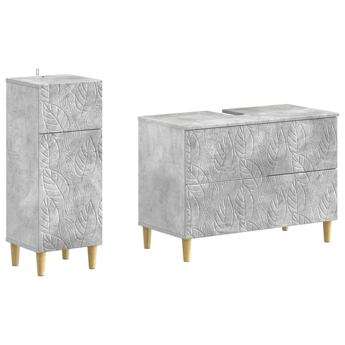 Set de dulapuri pentru baie, 2 piese DELFT Gri Beton - WALTI WALTI
