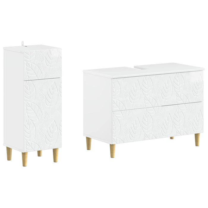 Set de dulapuri pentru baie, 2 piese DELFT Alb foarte lucios - WALTI WALTI