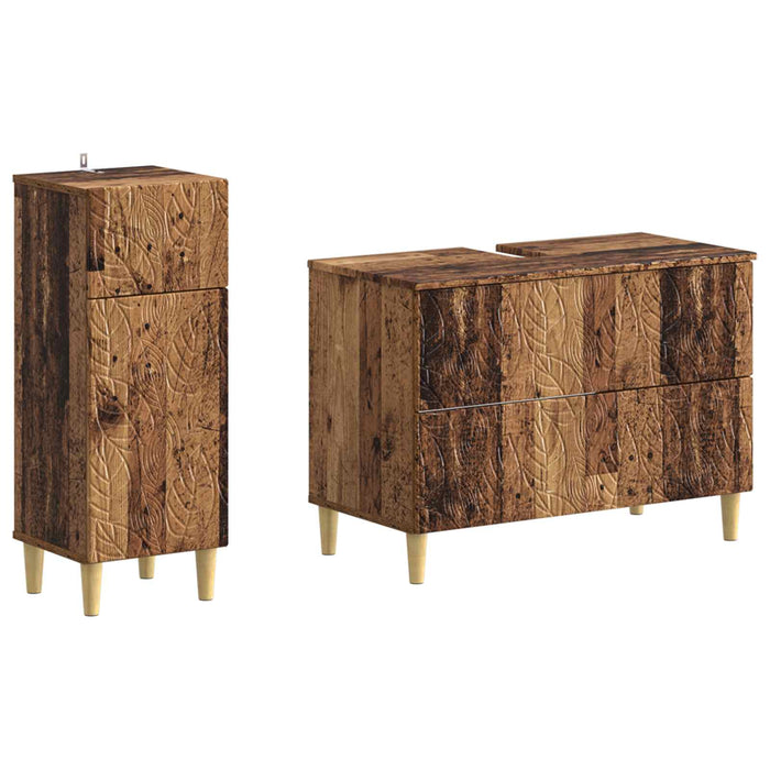 Set de dulapuri pentru baie, 2 piese DELFT Lemn vechi - WALTI WALTI