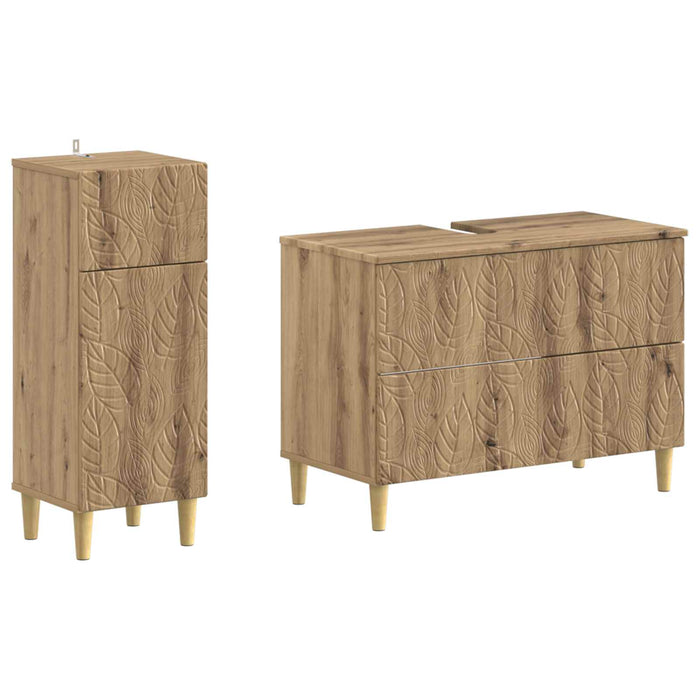 Set de dulapuri pentru baie, 2 piese DELFT Stejar Artizanal - WALTI WALTI