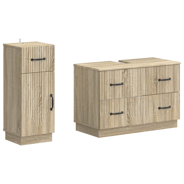 Set de dulapuri pentru baie, 2 piese HOORN Stejar Sonoma - WALTI WALTI