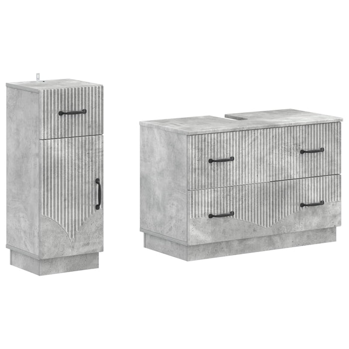 Set de dulapuri pentru baie, 2 piese HOORN Gri Beton - WALTI WALTI