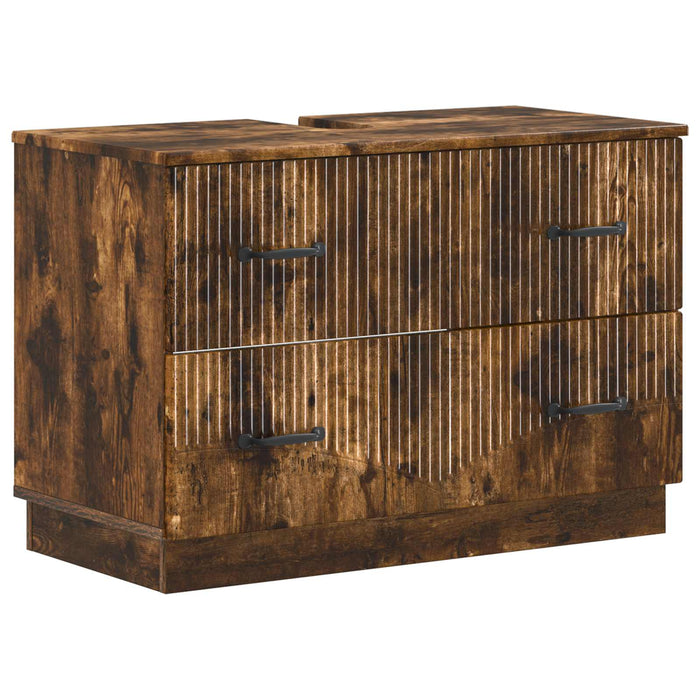 Set de dulapuri pentru baie, 2 piese HOORN Stejar fumuriu - WALTI WALTI