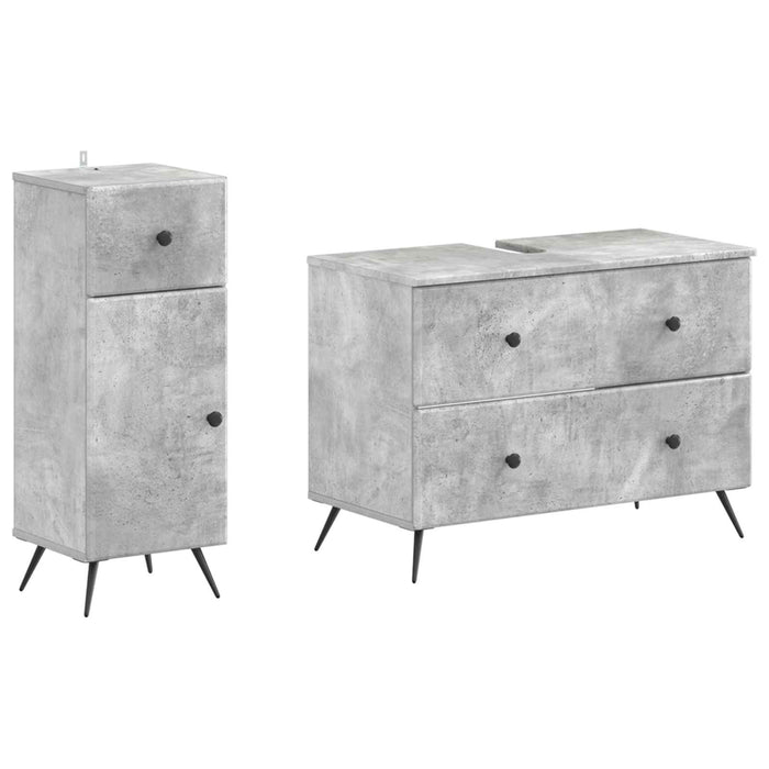 Set de dulapuri pentru baie, 2 piese BREDA Gri Beton - WALTI WALTI