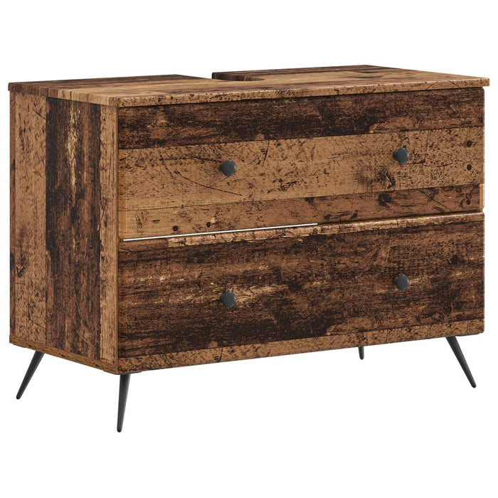 Set de dulapuri pentru baie, 2 piese BREDA Lemn vechi - WALTI WALTI