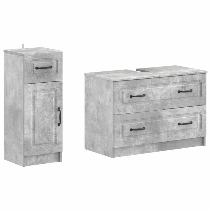 Set de dulapuri pentru baie, 2 piese UTRECHT Gri Beton - WALTI WALTI