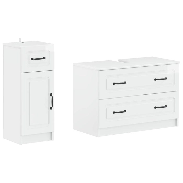 Set de dulapuri pentru baie, 2 piese UTRECHT Alb foarte lucios - WALTI WALTI