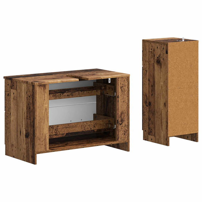 Set de dulapuri pentru baie, 2 piese UTRECHT Lemn vechi - WALTI WALTI