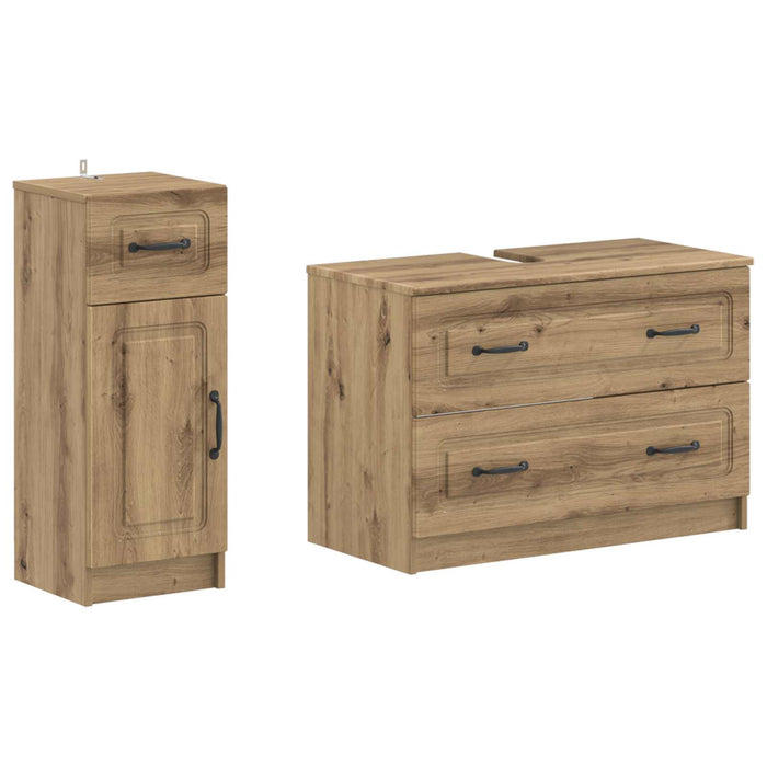 Set de dulapuri pentru baie, 2 piese UTRECHT Stejar Artizanal - WALTI WALTI