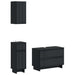 Set de cabinet pentru baie cu 3 piese EDE Negru Lemn prelucrat - WALTI WALTI
