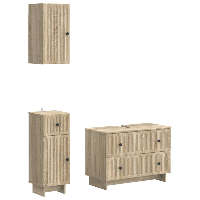 Set de cabinet pentru baie cu 3 piese EDE Stejar Sonoma - WALTI WALTI