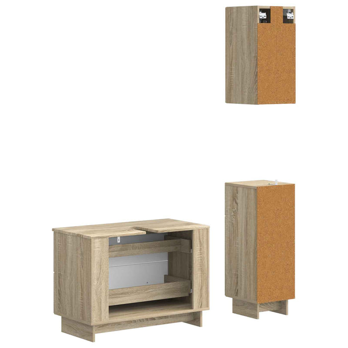 Set de cabinet pentru baie cu 3 piese EDE Stejar Sonoma - WALTI WALTI