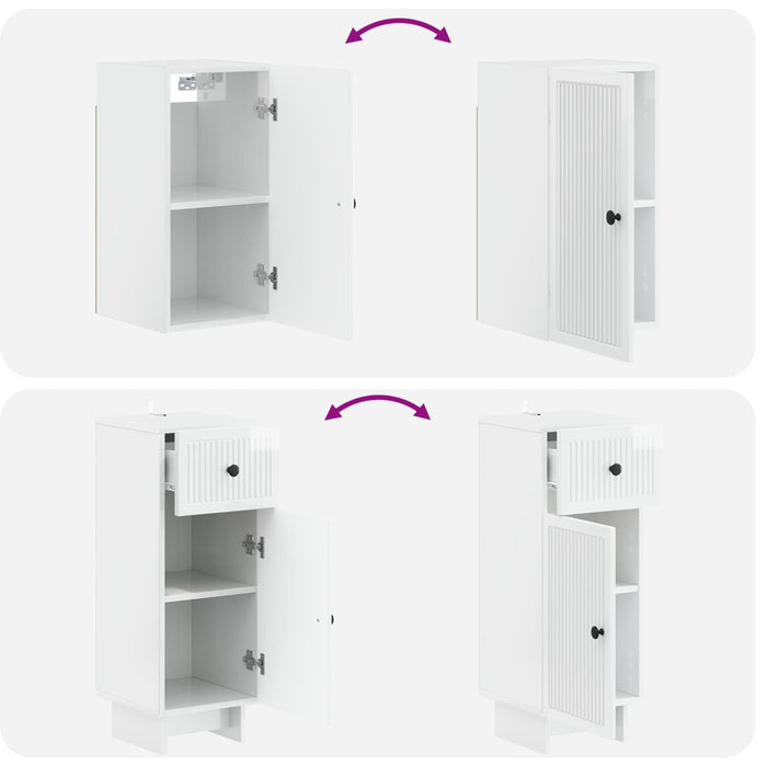 Set de cabinet pentru baie cu 3 piese EDE Alb foarte lucios - WALTI WALTI