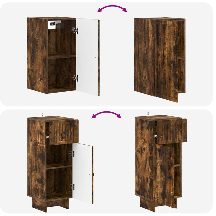 Set de cabinet pentru baie cu 3 piese EDE Stejar fumuriu - WALTI WALTI
