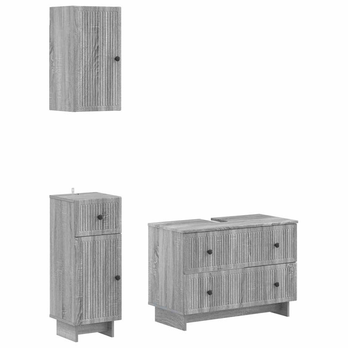 Set de cabinet pentru baie cu 3 piese EDE Sonoma gri - WALTI WALTI