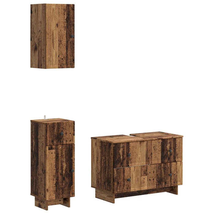 Set de cabinet pentru baie cu 3 piese EDE Lemn vechi - WALTI WALTI