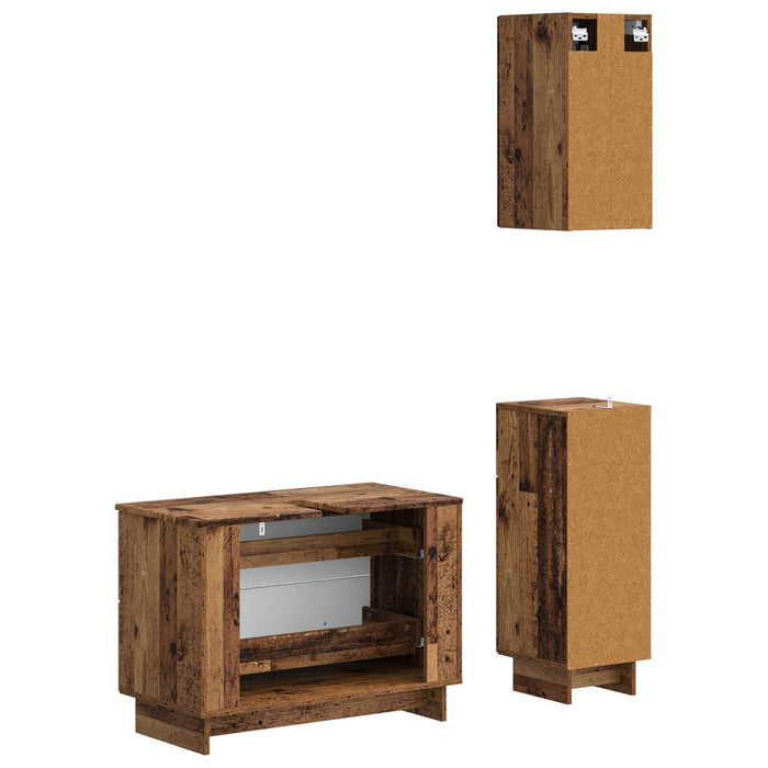 Set de cabinet pentru baie cu 3 piese EDE Lemn vechi - WALTI WALTI