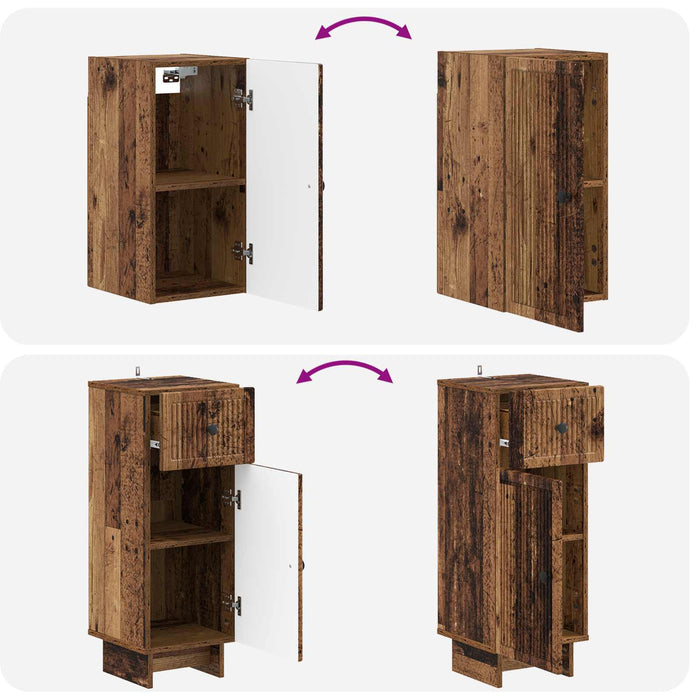 Set de cabinet pentru baie cu 3 piese EDE Lemn vechi - WALTI WALTI