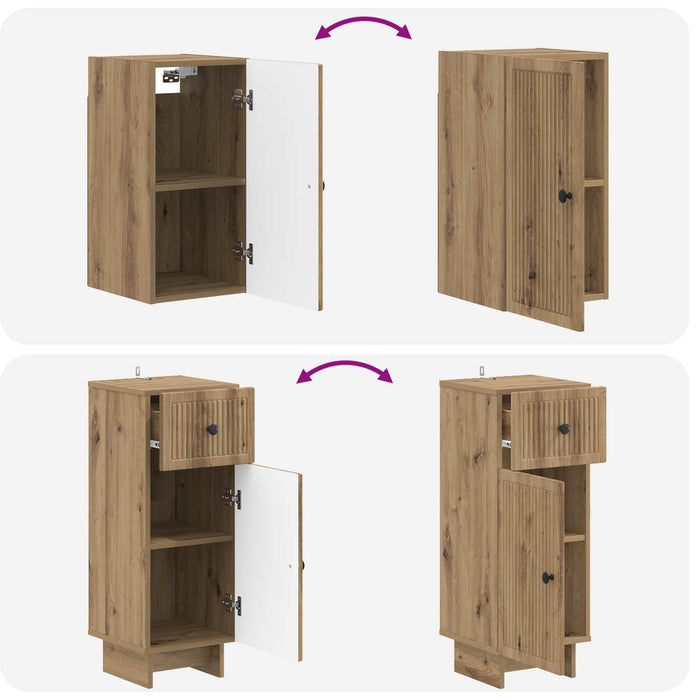 Set de cabinet pentru baie cu 3 piese EDE Stejar Artizanal - WALTI WALTI