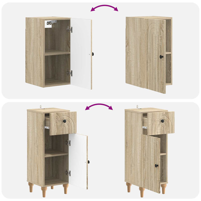 Set de cabinet pentru baie cu 3 piese ALKMAAR Stejar Sonoma - WALTI WALTI