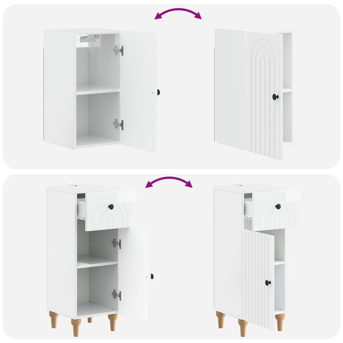 Set de cabinet pentru baie cu 3 piese ALKMAAR Alb foarte lucios - WALTI WALTI