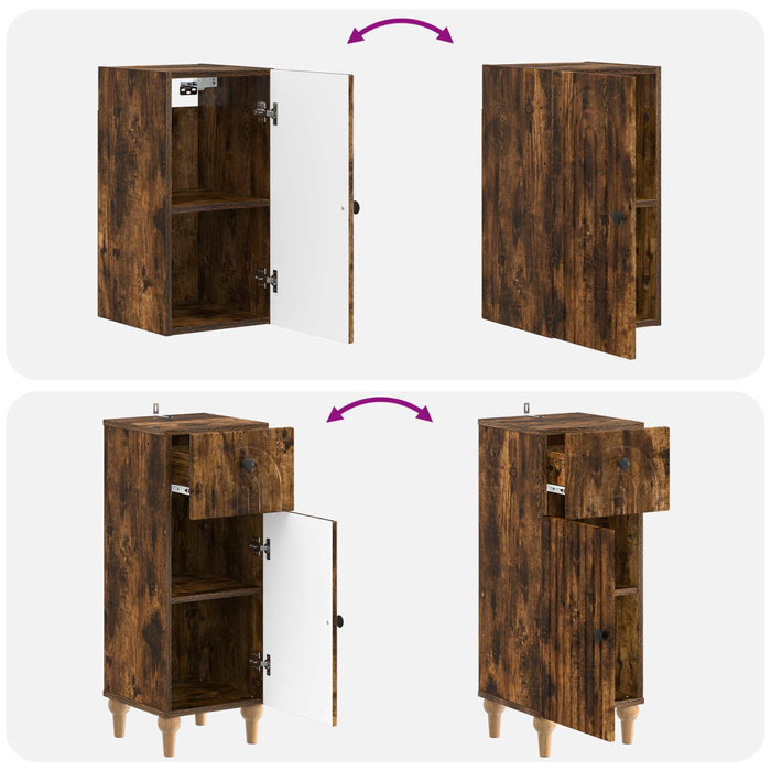 Set de cabinet pentru baie cu 3 piese ALKMAAR Stejar fumuriu - WALTI WALTI