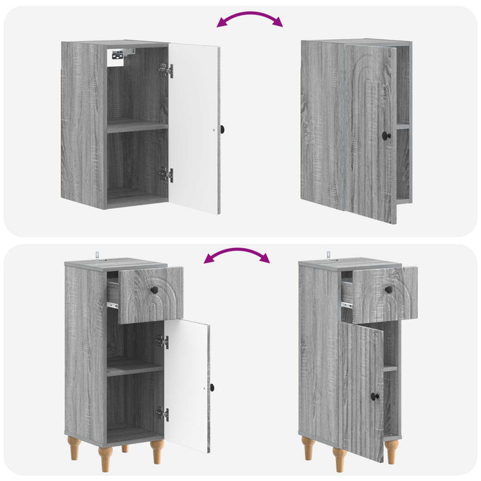 Set de cabinet pentru baie cu 3 piese ALKMAAR Sonoma gri - WALTI WALTI