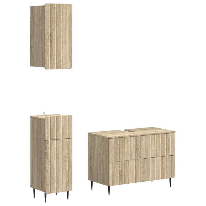 Set de cabinet pentru baie cu 3 piese ZWOLLE Stejar Sonoma - WALTI WALTI