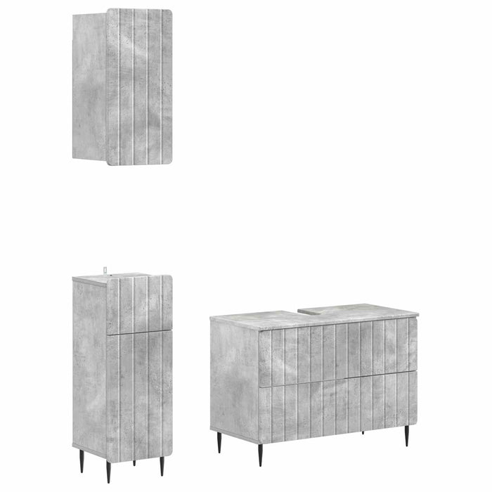 Set de cabinet pentru baie cu 3 piese ZWOLLE Gri Beton - WALTI WALTI