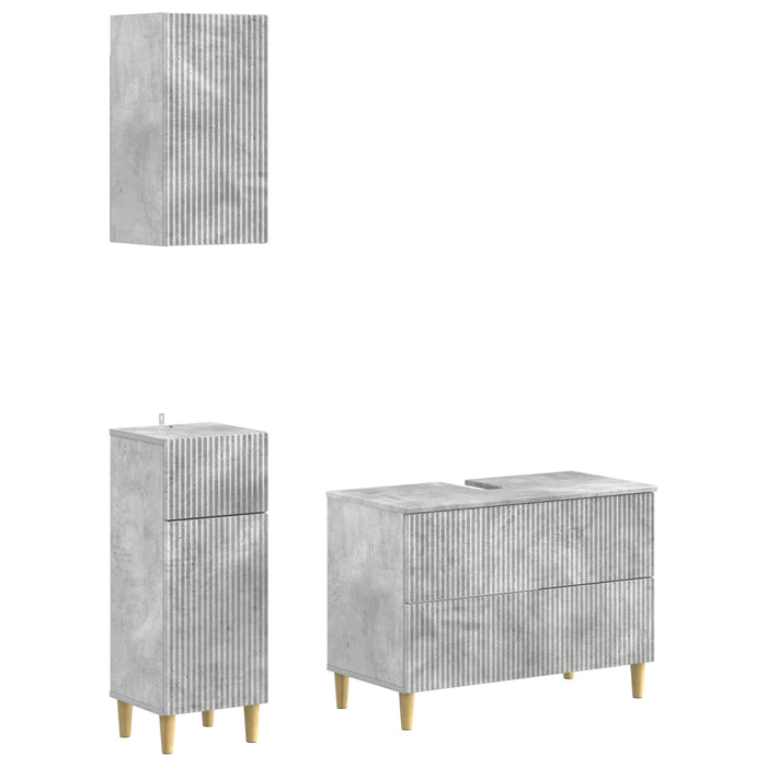 Set de cabinet pentru baie cu 3 piese ARNHEM Gri Beton - WALTI WALTI