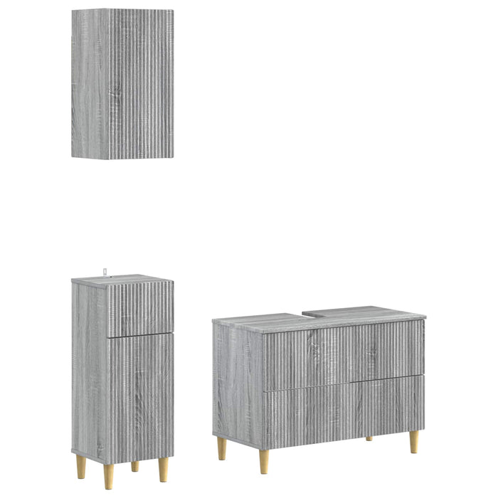 Set de cabinet pentru baie cu 3 piese ARNHEM Sonoma gri - WALTI WALTI
