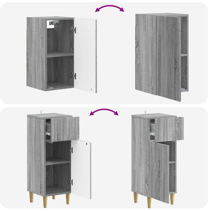 Set de cabinet pentru baie cu 3 piese ARNHEM Sonoma gri - WALTI WALTI