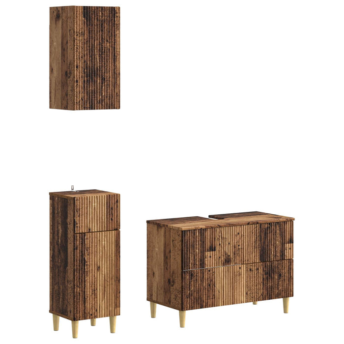 Set de cabinet pentru baie cu 3 piese ARNHEM Lemn vechi - WALTI WALTI