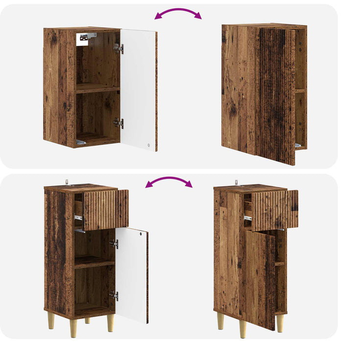 Set de cabinet pentru baie cu 3 piese ARNHEM Lemn vechi - WALTI WALTI