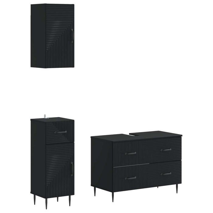 Set de cabinet pentru baie cu 3 piese HAARLEM Negru - WALTI WALTI