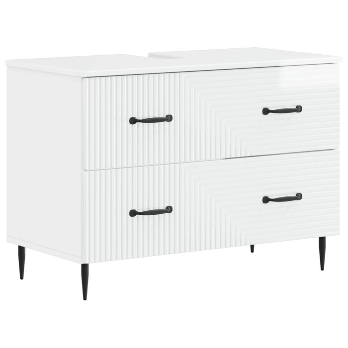 Set de cabinet pentru baie cu 3 piese HAARLEM Alb foarte lucios - WALTI WALTI