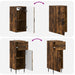 Set de cabinet pentru baie cu 3 piese HAARLEM Stejar fumuriu - WALTI WALTI