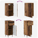Set de cabinet pentru baie cu 3 piese HAARLEM Lemn vechi - WALTI WALTI