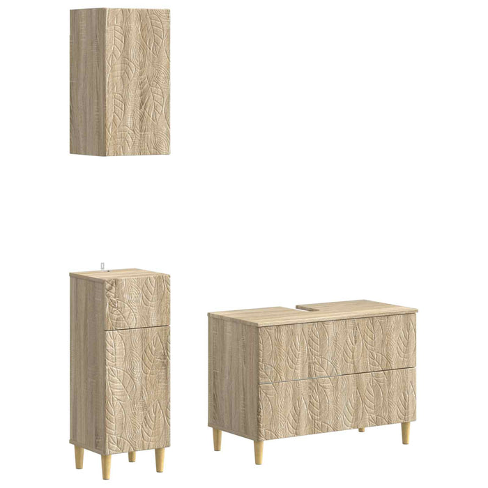 Set de cabinet pentru baie cu 3 piese DELFT Stejar Sonoma - WALTI WALTI