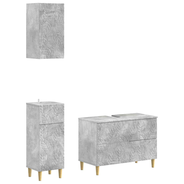 Set de cabinet pentru baie cu 3 piese DELFT Gri Beton - WALTI WALTI