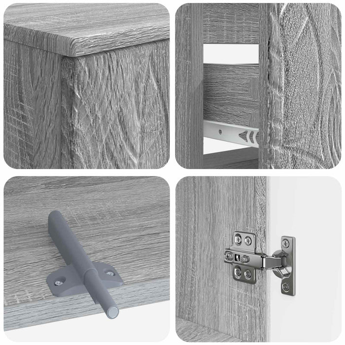 Set de cabinet pentru baie cu 3 piese DELFT Sonoma gri WALTI