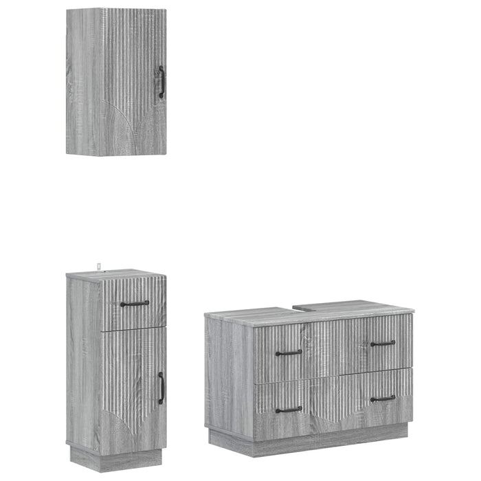 Set de cabinet pentru baie cu 3 piese HOORN Sonoma gri - WALTI WALTI