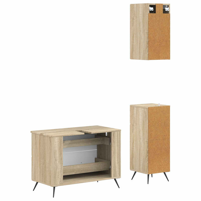 Set de cabinet pentru baie cu 3 piese BREDA Stejar Sonoma - WALTI WALTI