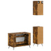 Set de cabinet pentru baie cu 3 piese BREDA Stejar fumuriu - WALTI WALTI