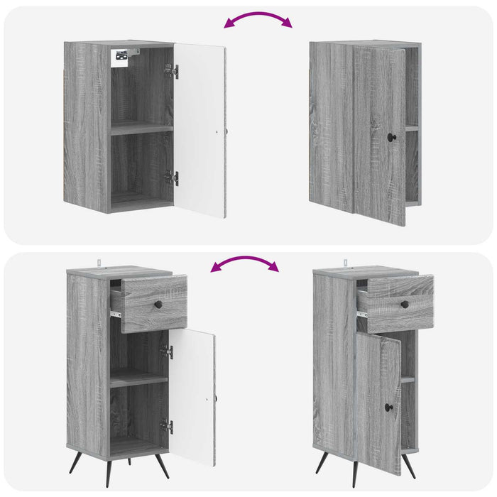 Set de cabinet pentru baie cu 3 piese BREDA Sonoma gri - WALTI WALTI
