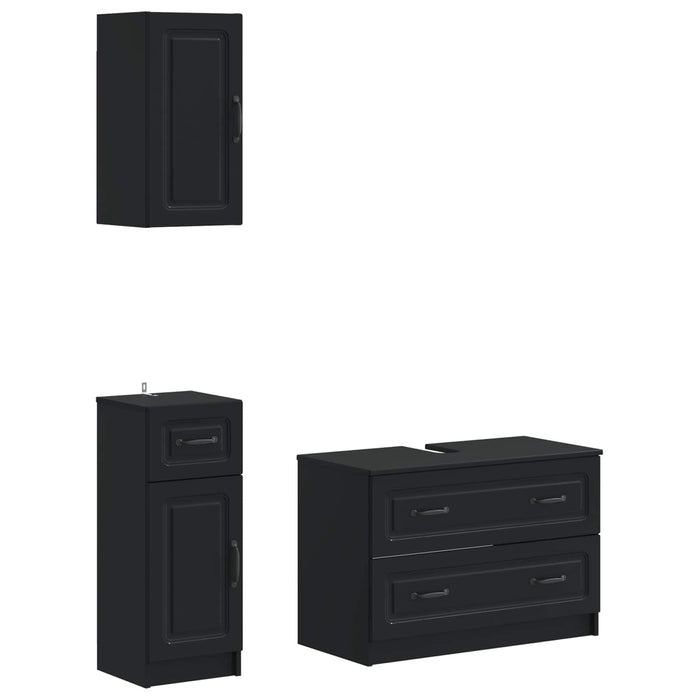 Set de cabinet pentru baie cu 3 piese UTRECHT Negru - WALTI WALTI