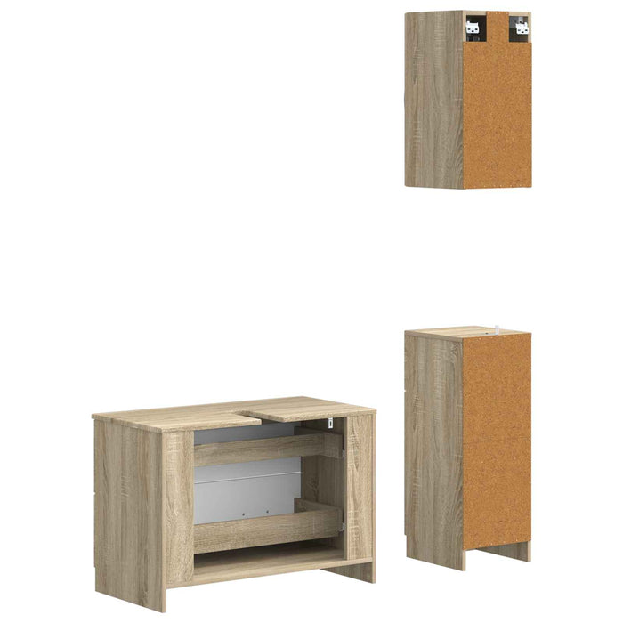 Set de cabinet pentru baie cu 3 piese UTRECHT Stejar Sonoma - WALTI WALTI